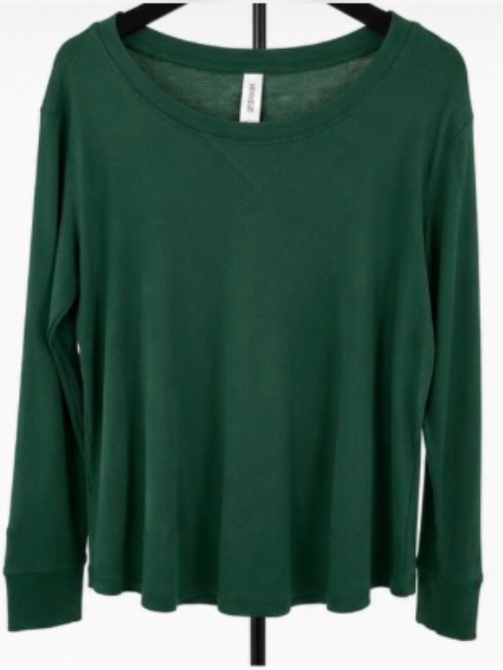 HIYIYEZI Green Long Sleeve Knit Top XL Rayon Blend Casual Shirt